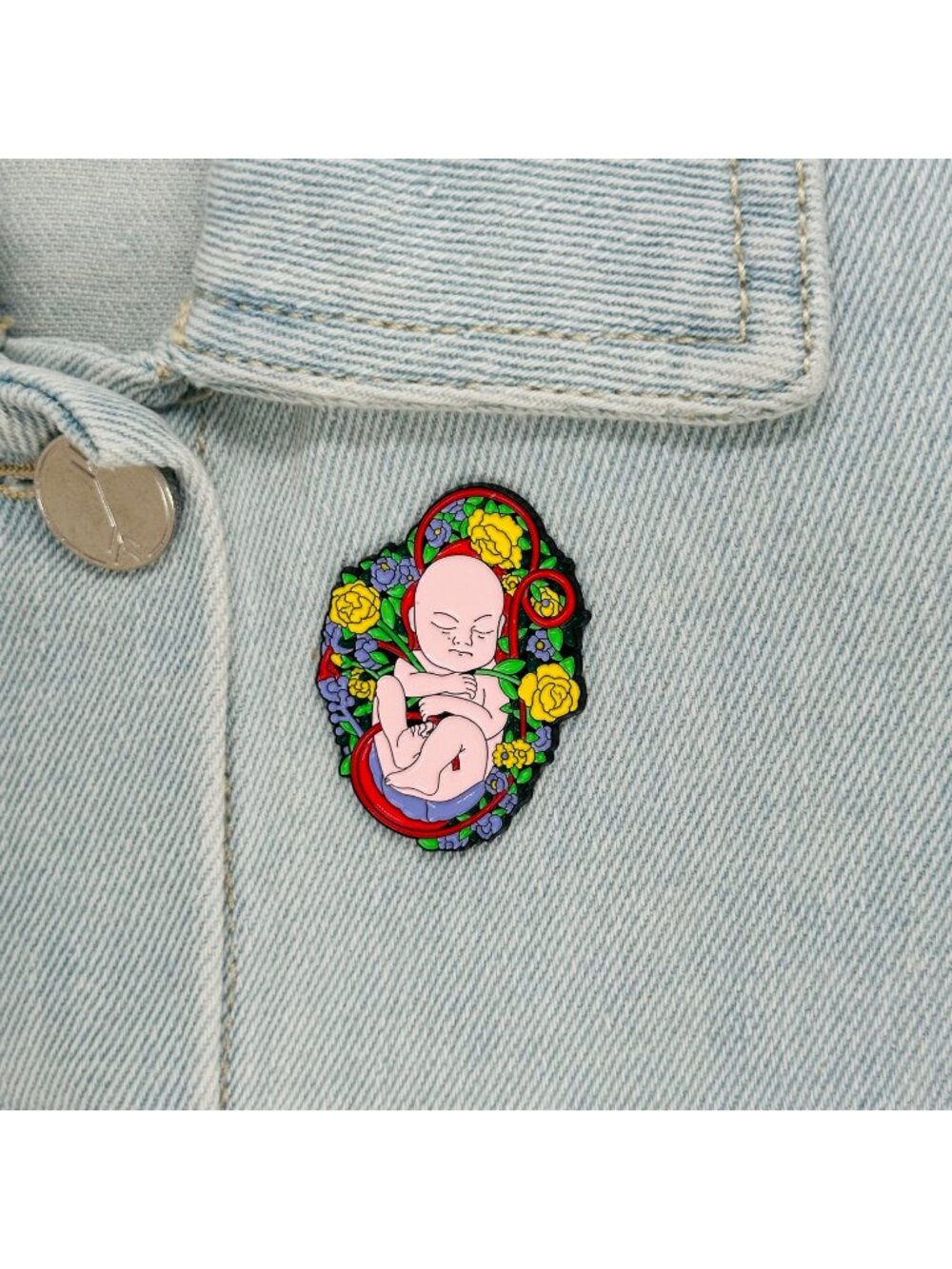 ✨Brooch Jewelry Fetus In The Uterus Pin Enamel Baby Anatomy✨